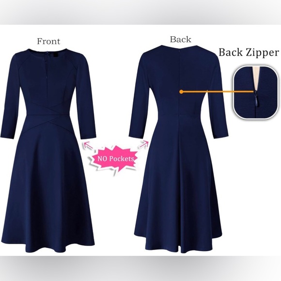 NWT VFSHOW 3/4 Sleeve A-line Dress Size Small - Picture 8 of 9